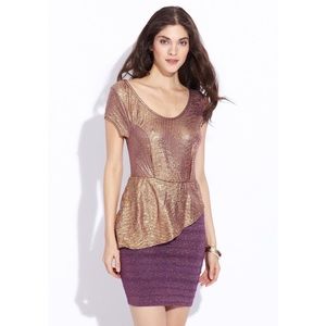 Wow Couture Cocktail Dress Gold Size M